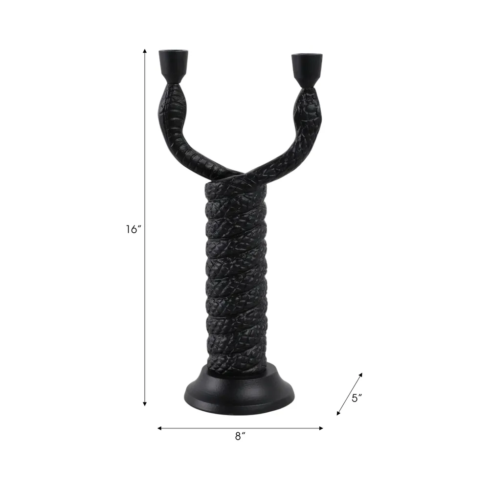 NICOLEHAVEN BLACK CANDLE HOLDER 16 (IN)