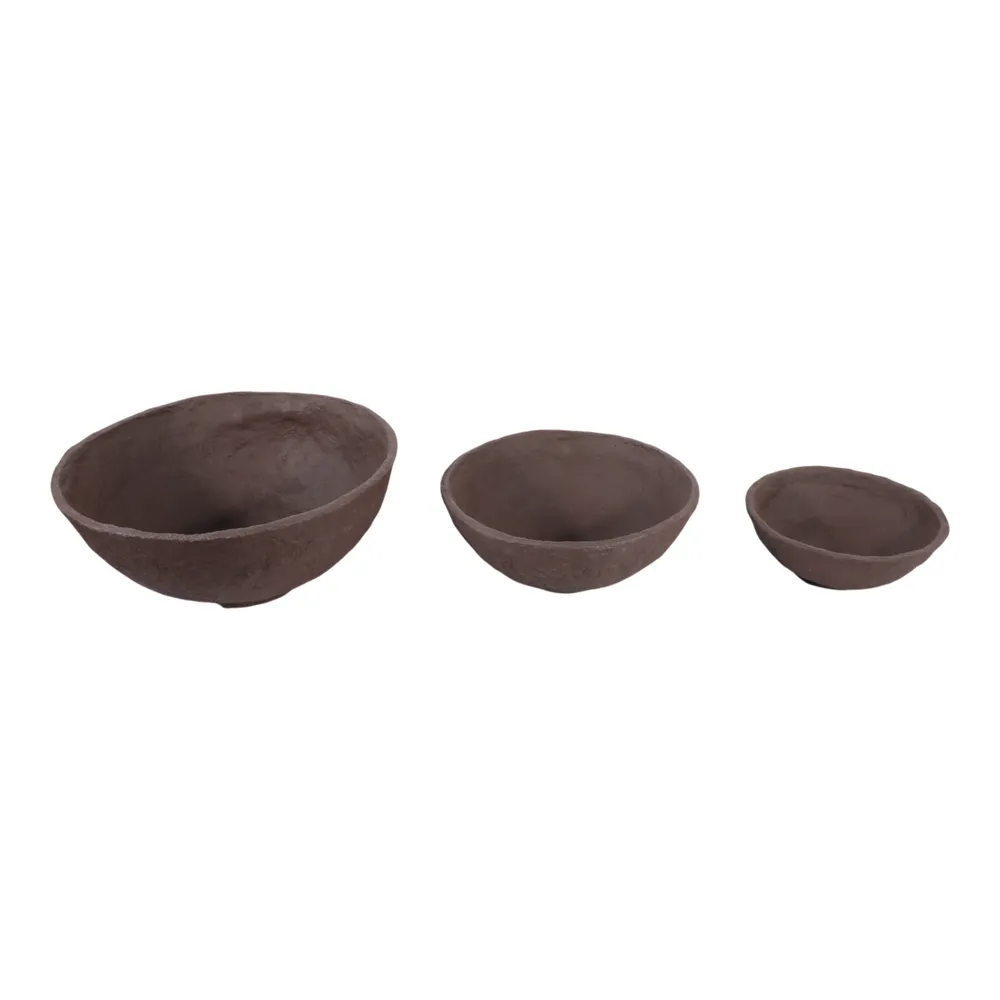 BECKLEY SET OF 3 BROWN BOWLS 10 (IN)