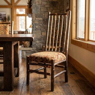 Hickory High Back Spoke Back Side Chair - 
Standard Leather