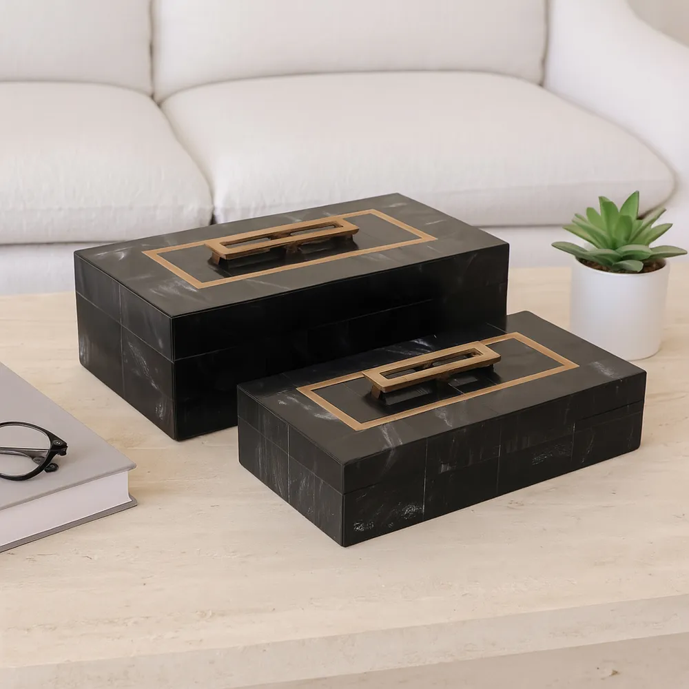 FARGOHAM SET OF 2 BLACK BOXES 5 (IN)