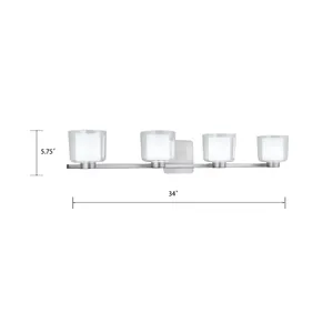 Alexus 34'' Wide 4-Light Vanity Light - Brushed Nickel 2