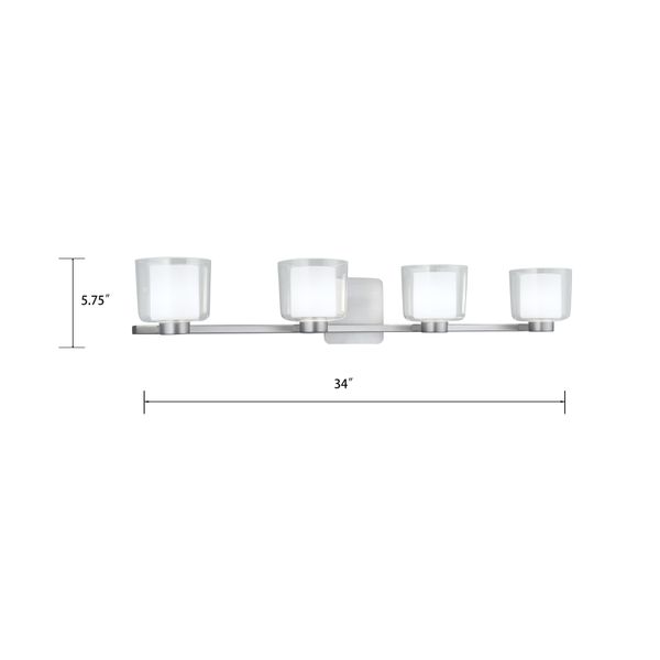 Alexus 34'' Wide 4-Light Vanity Light - Brushed Nickel