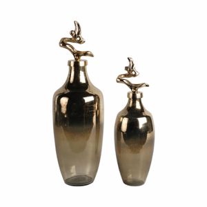BRAMRUN GOLD GLASS VASE 20 (IN) 8