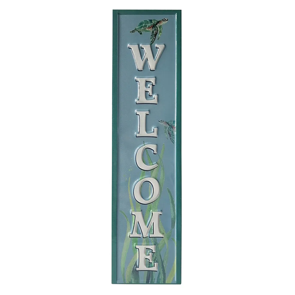 24" WELCOME TURTLE EMBOSSED SIGN