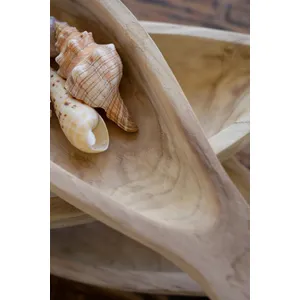 Set of 3 Carved Wood Fish Bowls 2