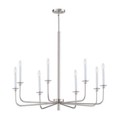 Lexington Green 38'' Wide 8-Light Chandelier - Brushed Nickel