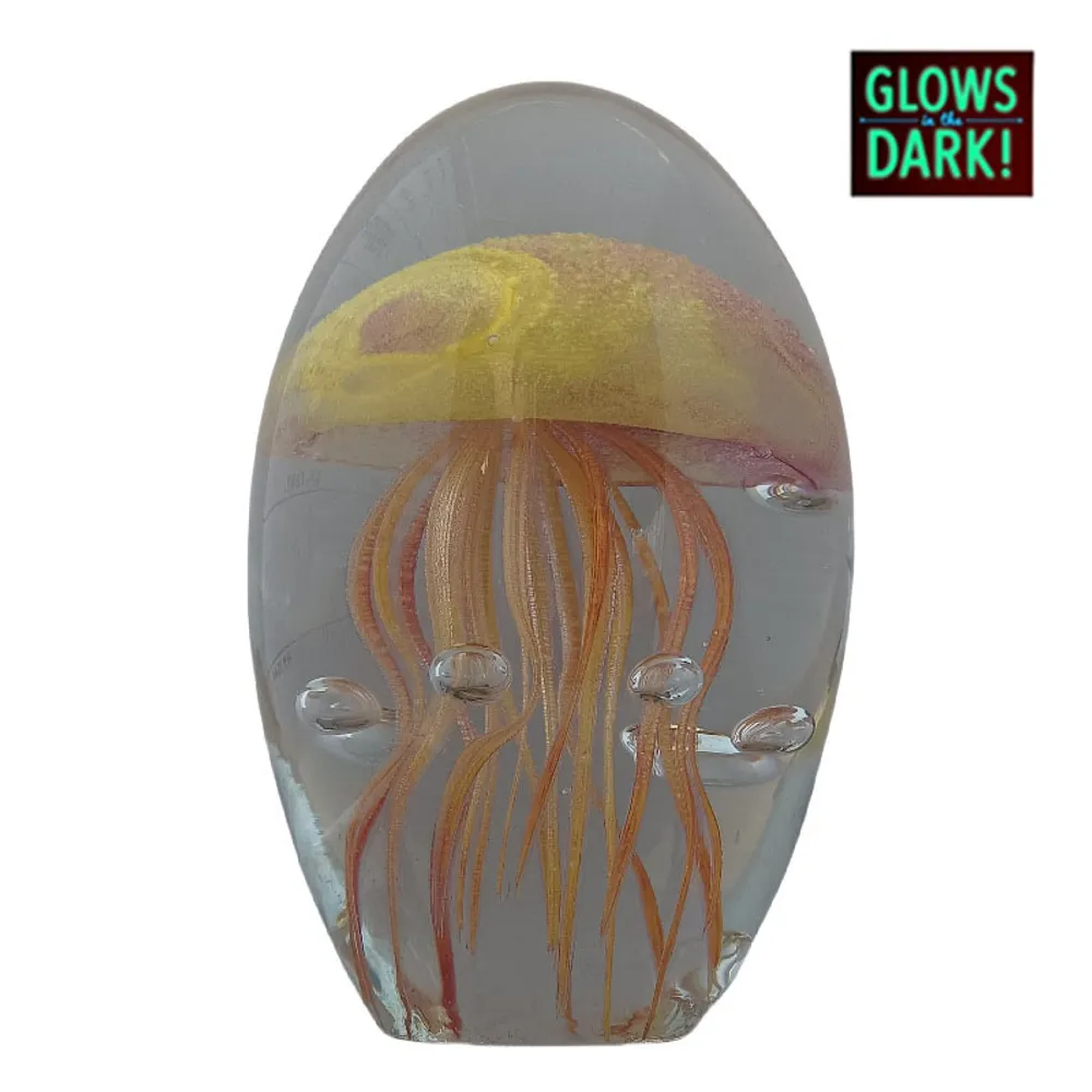 4" YELLOW JELLYFISH GLOWS IN DARK 600G