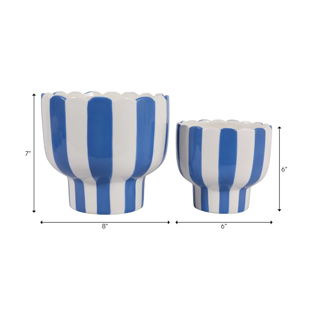 HARDYGROVE SET OF 2 BLUE PLANTER 7 (IN)