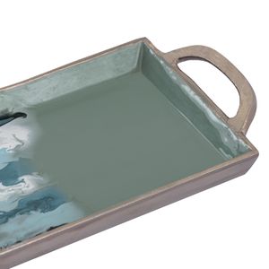 Spindrift Tray - Set of 2 Seafoam Green Enamel 6