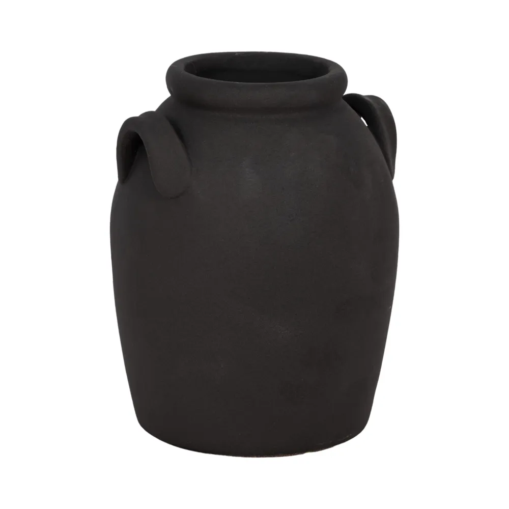 GLOVERMILL BLACK VASE 7 (IN)