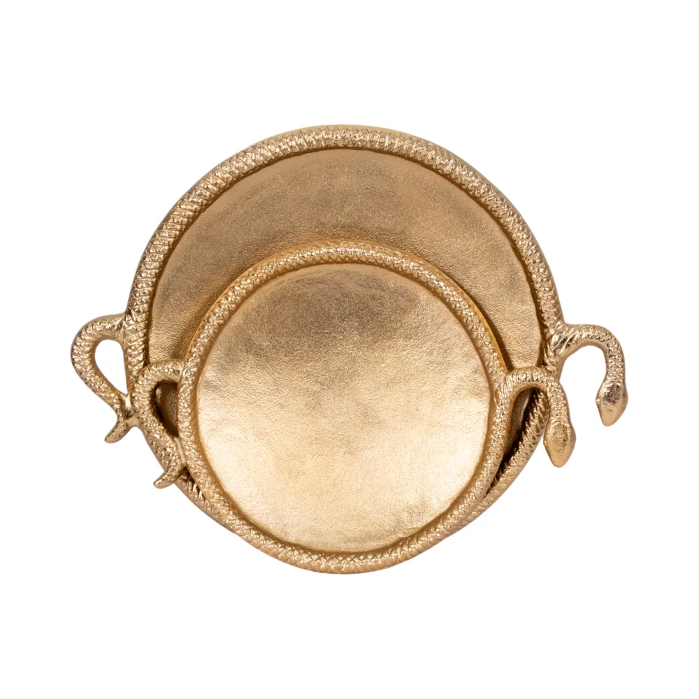 GLENNMILL SET OF 2 GOLD TRAY 2 (IN)