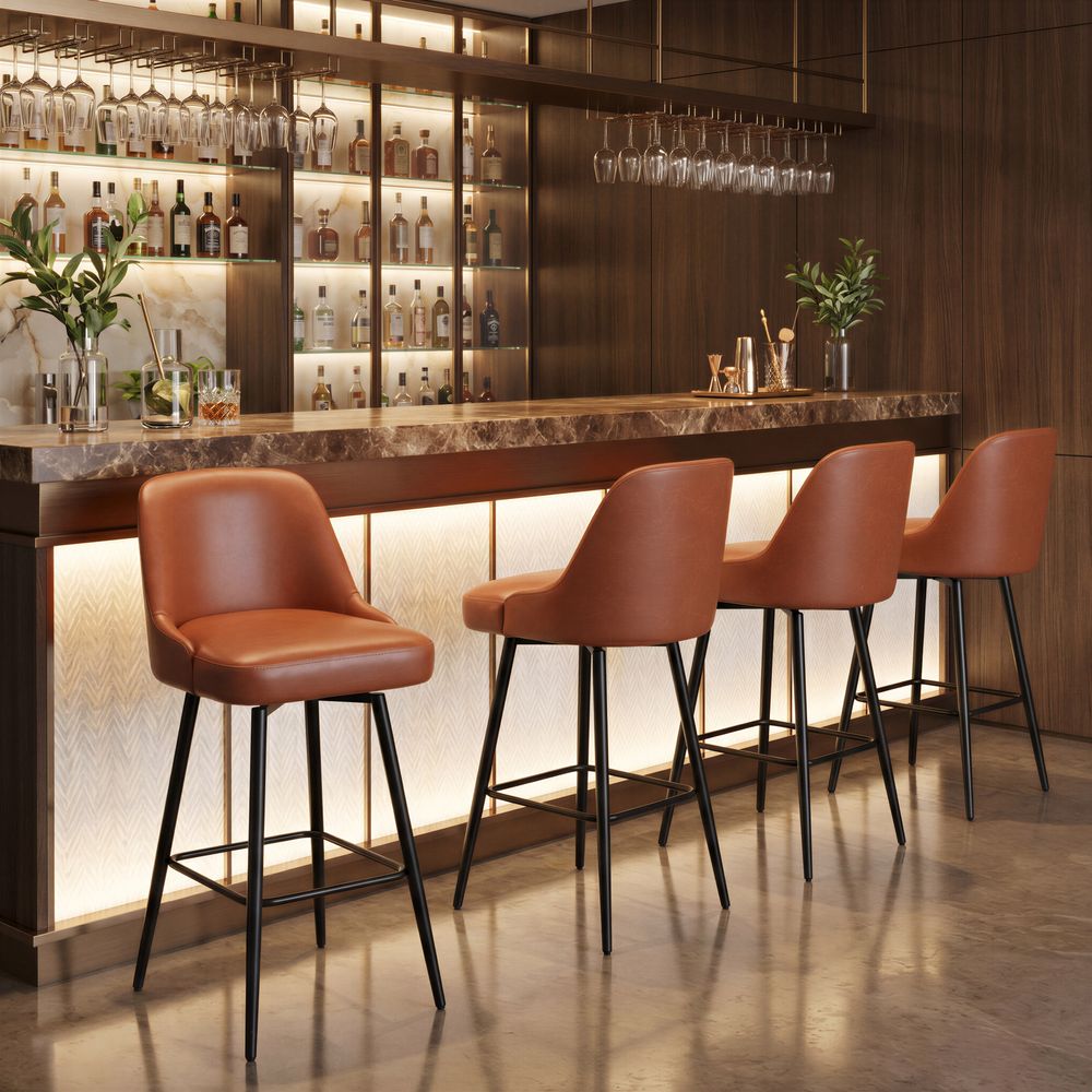 Keppel Swivel Barstool Brown