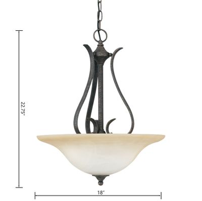Prestige 18'' Wide 3-Light Pendant - Sable Bronze