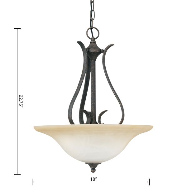 Prestige 18'' Wide 3-Light Pendant - Sable Bronze