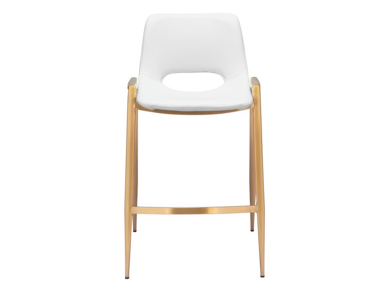 Desi Counter Stool White & Gold 4