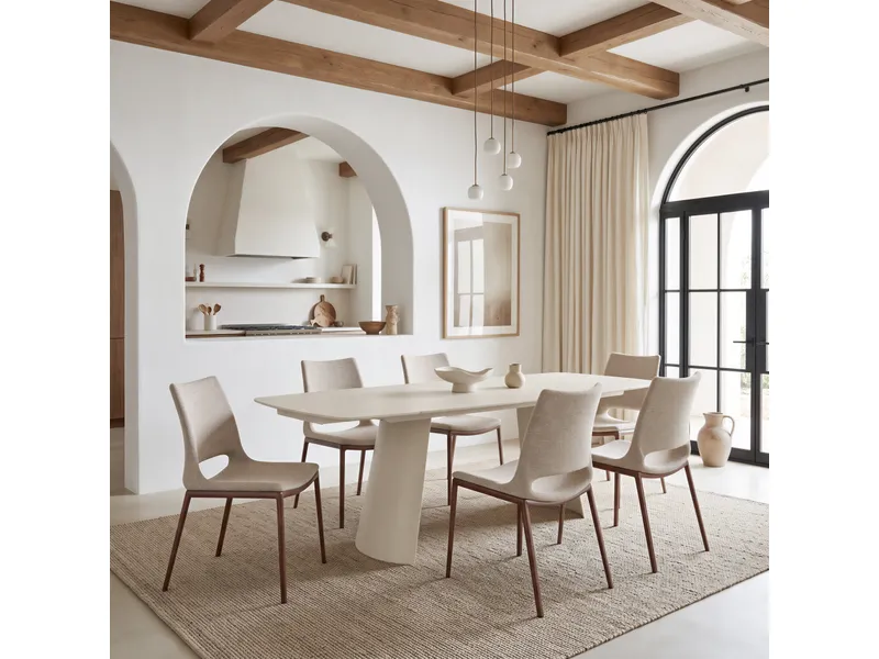 Ace Dining Chair Beige & Walnut 9