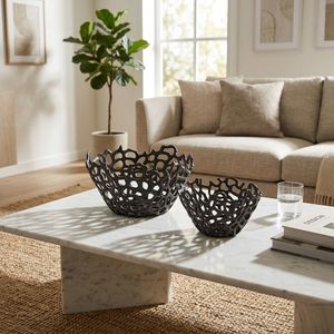 RAYMONDOAK SET OF 2 BLACK BOWLS 8 (IN) 10