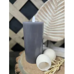 Gray Moving Flame LED Candle 3x6in 2