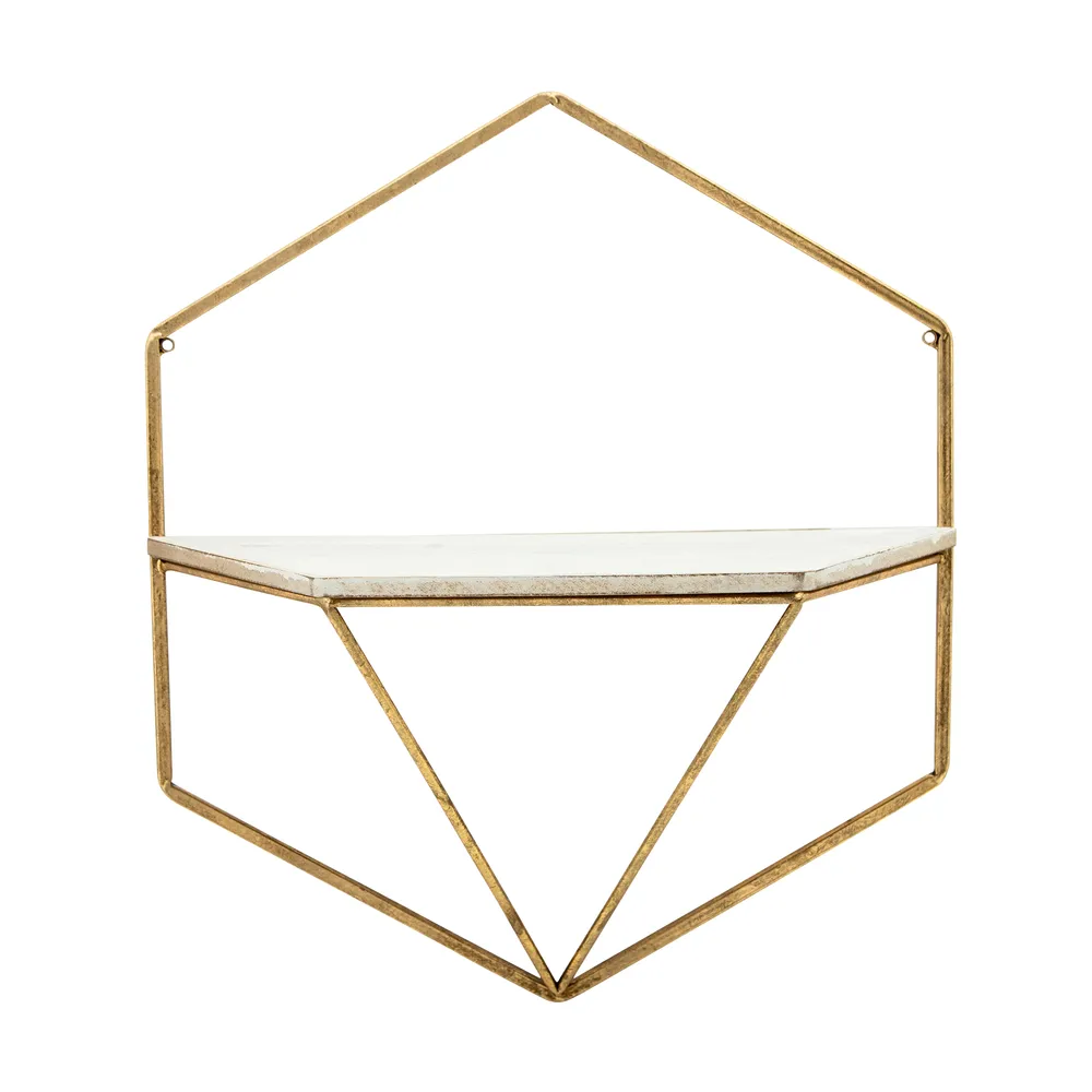IRVINGMILL SET OF 2 GOLD WALL SHELF 17 (IN)