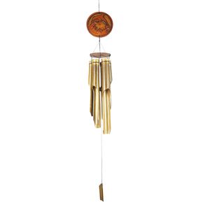 47" ROUND WOOD TURTLE BAMBOO WINDCHIME 1