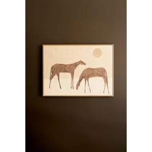Framed Two Horses with Sun Paintings 1
