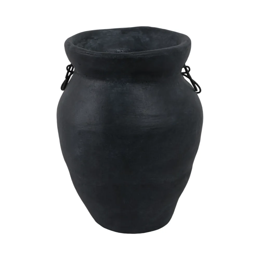 TILTONBEACH BLACK VASE 10 (IN)