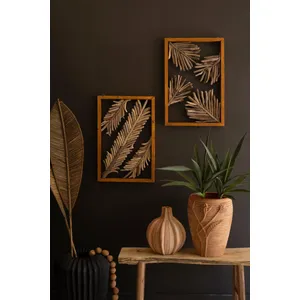 Set of 2 Framed Driftwood Leaves 2