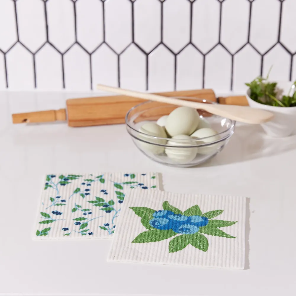 Blueberry Bunch blu Eco Sponge Cloths (Set of 2)