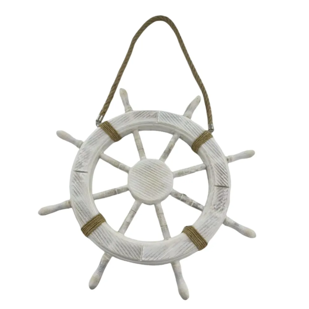 17-3/4" SHIPS WHEEL ON ROPE