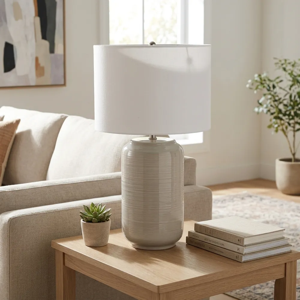 RIDLEYLEY BEIGE LAMP 26 (IN)