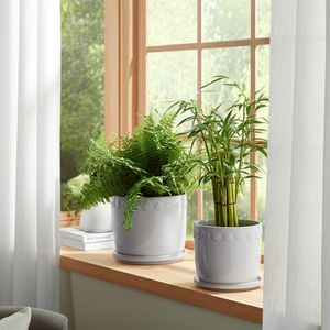 LINTONMORE SET OF 2 WHITE PLANTER 8 (IN) 2