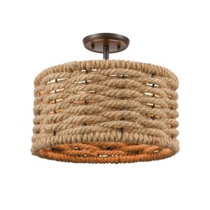 Weaverton 15'' Wide 2-Light Semi Flush Mount - Oil Rubbed Bronze 1