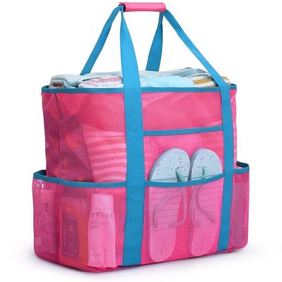 PREMIUM COATED MESH XL BEACH BAG - PINK