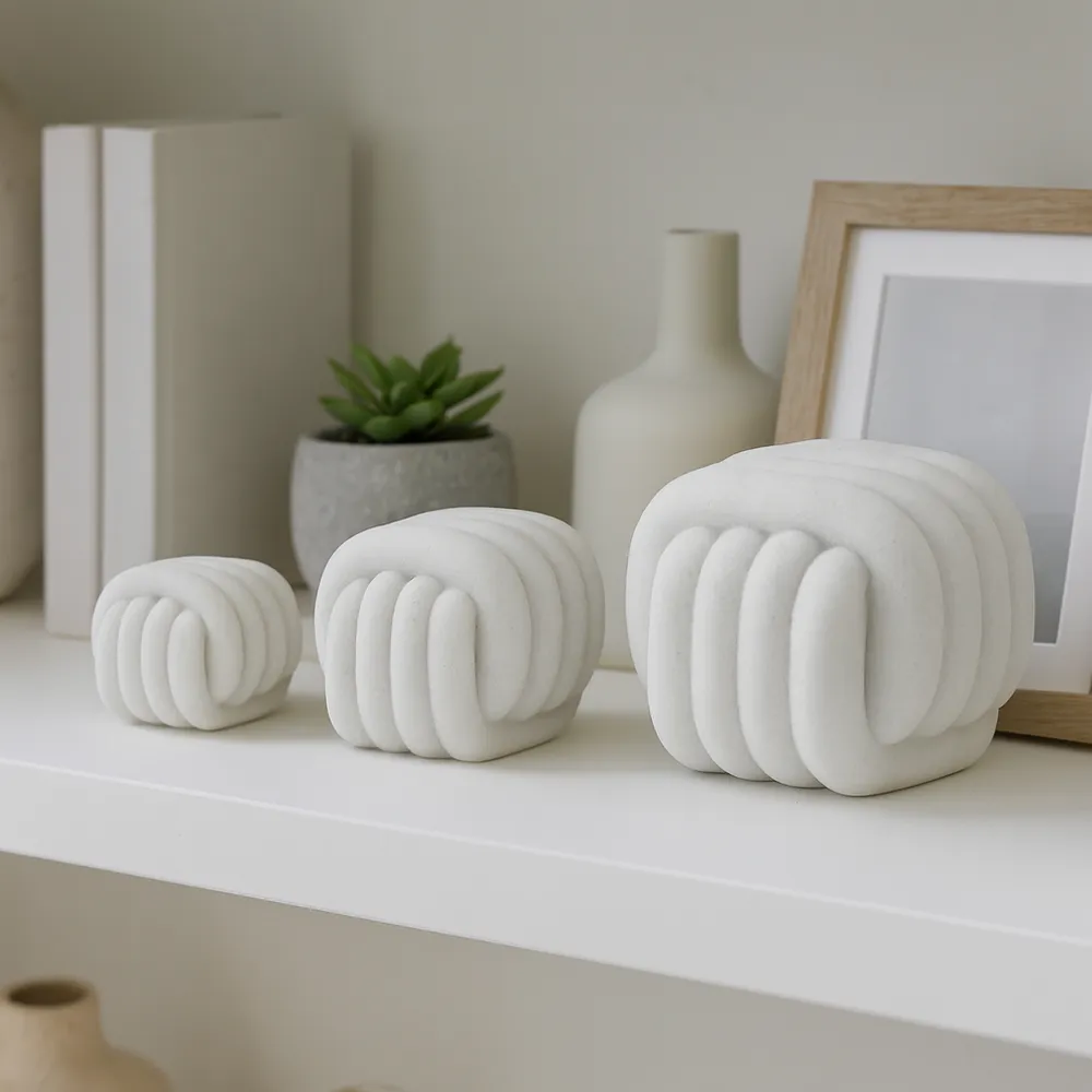 BARNETRIDGE SET OF 3 WHITE DECOR 5 (IN)