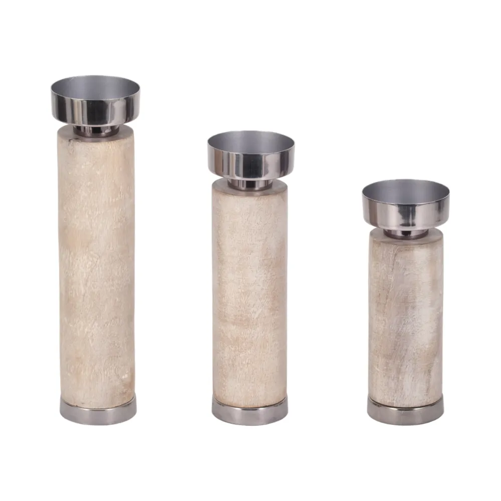 PAXTONWICK SET OF 3 GRAY CANDLE HOLDER 12 (IN)