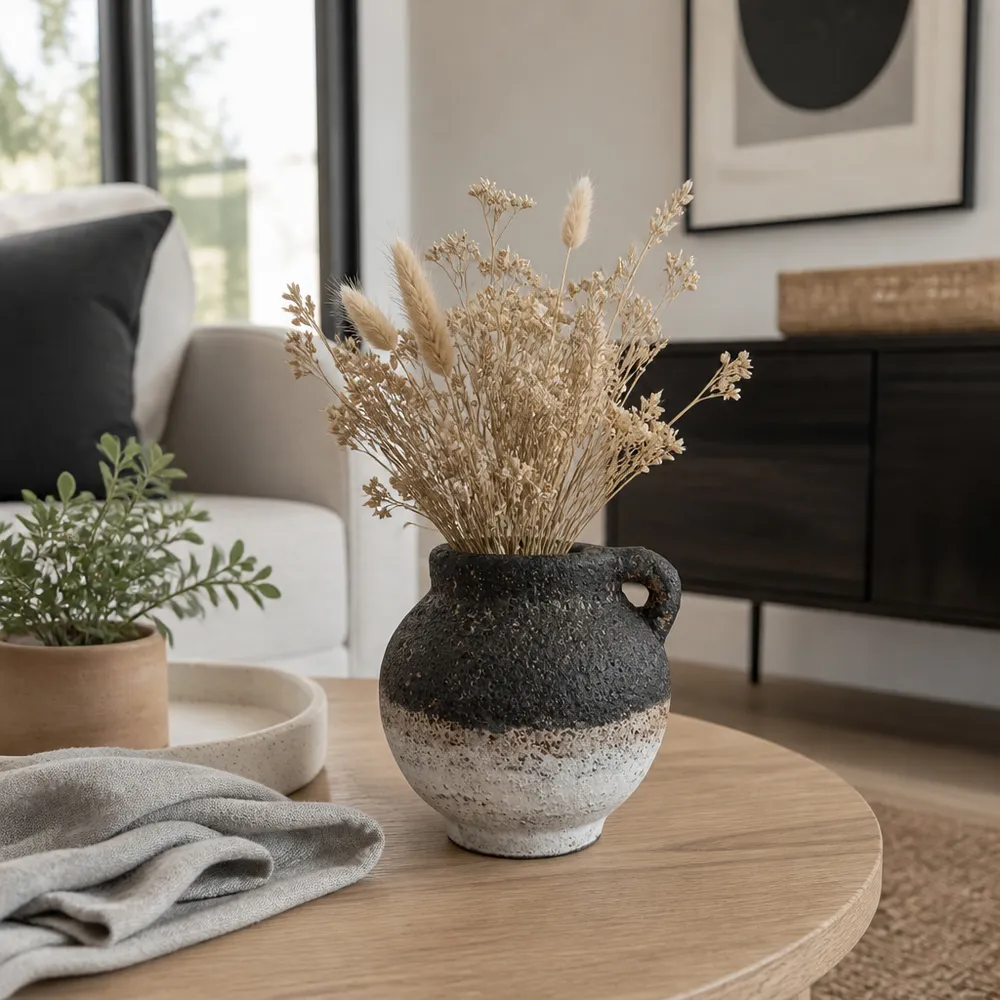 GLENPORT BLACK VASE 6 (IN)