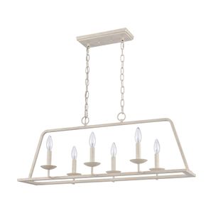 Joanie 34'' Wide 6-Light Linear Chandelier - Antique White 2