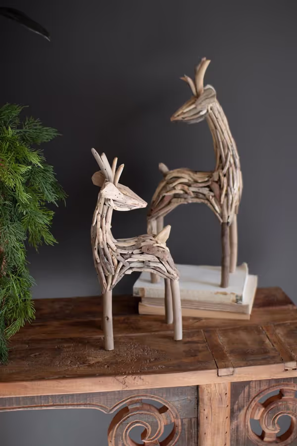 Set of 2 Driftwood Reindeer