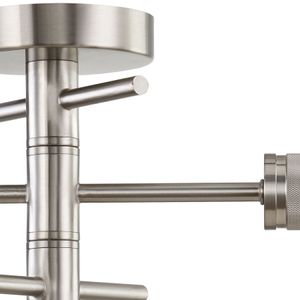 Module 15'' Wide 3-Light Semi Flush Mount - Satin Nickel 3