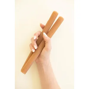 Set of 2 Ribbed Taper Candles / Rust 4
