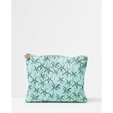REPEAT PALM TREE CANVAS WRISTLET - SEAFOAM 1