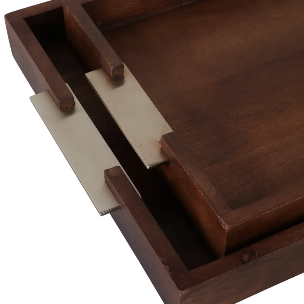 NEWTONSHAW SET OF 2 BROWN TRAY 3 (IN)