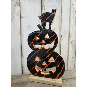 Marbled Pumpkin With Cat 17x10in 1