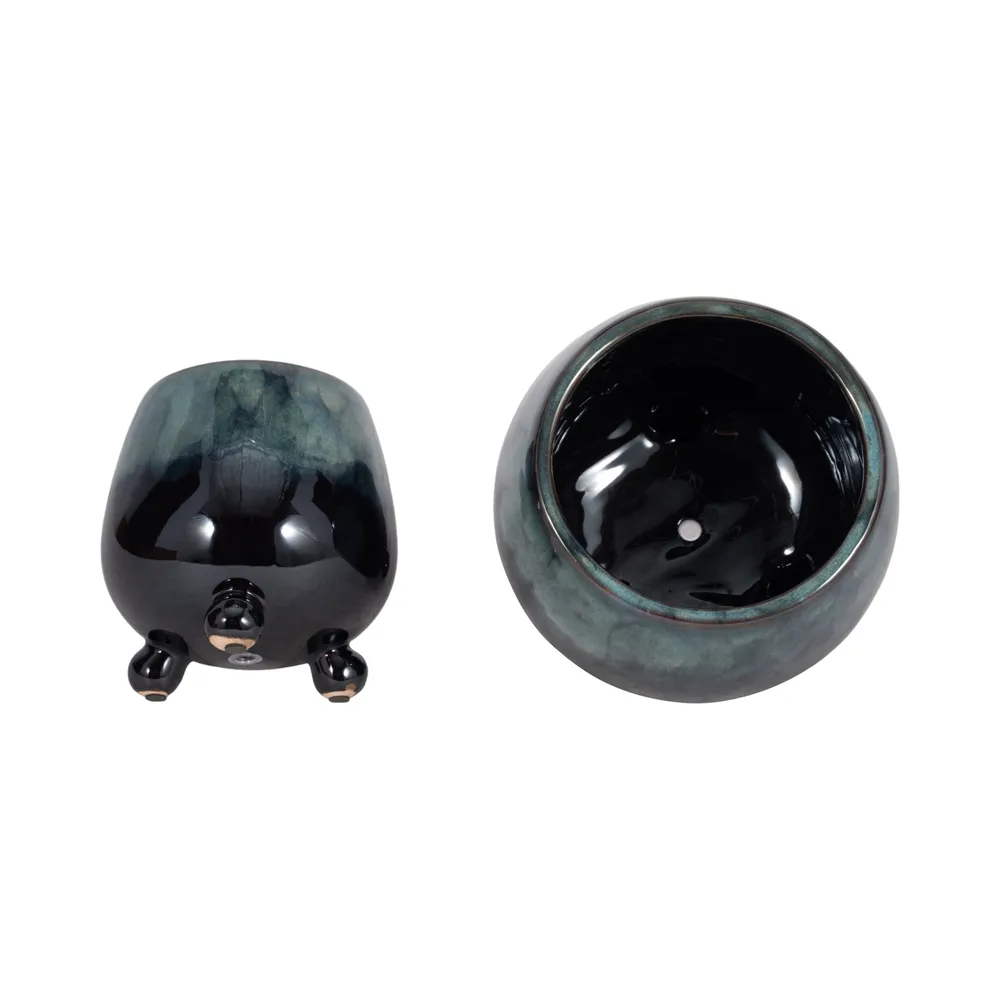 SUTTONOAK SET OF 2 BLUE PLANTER 8 (IN)