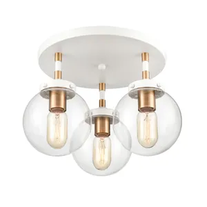 Boudreaux 15″ Wide 3-Light Semi Flush Mount - Matte White 1