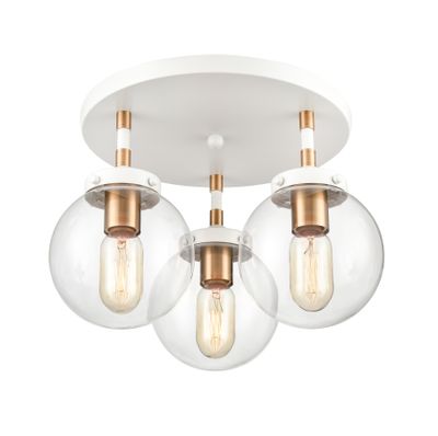 Boudreaux 15″ Wide 3-Light Semi Flush Mount - Matte White