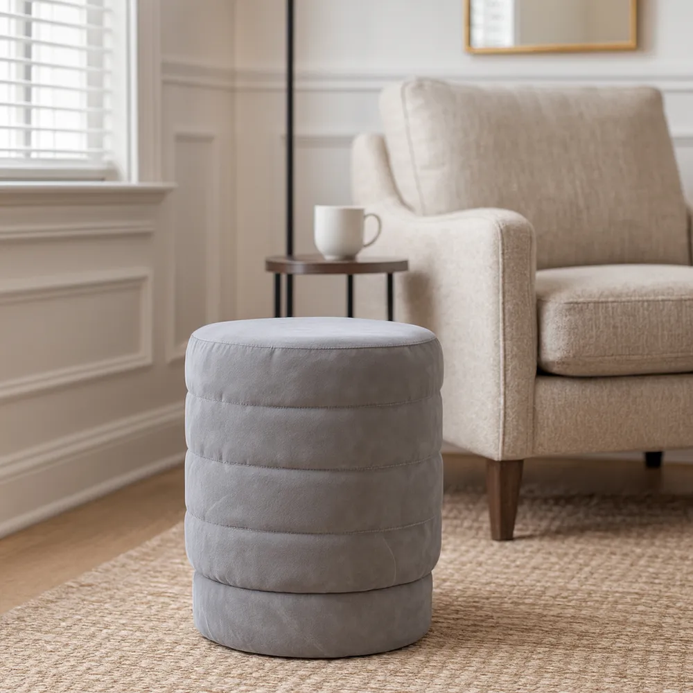 PENNFIELD GRAY OTTOMAN 19 (IN)
