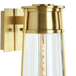 Cone 17'' High 1-Light Outdoor Sconce - Satin Brass 3