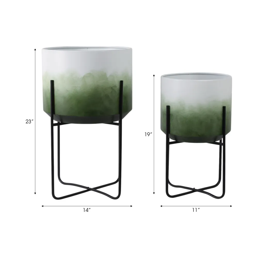 NICOLEHAM SET OF 2 GREEN PLANTER 23 (IN)