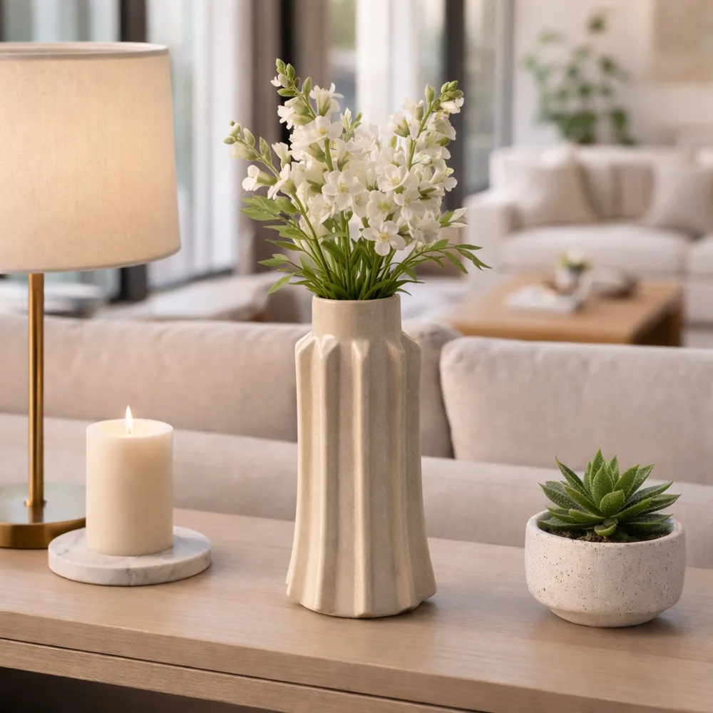 BAKERHAVEN TAUPE VASE 14 (IN)